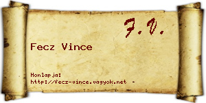 Fecz Vince névjegykártya